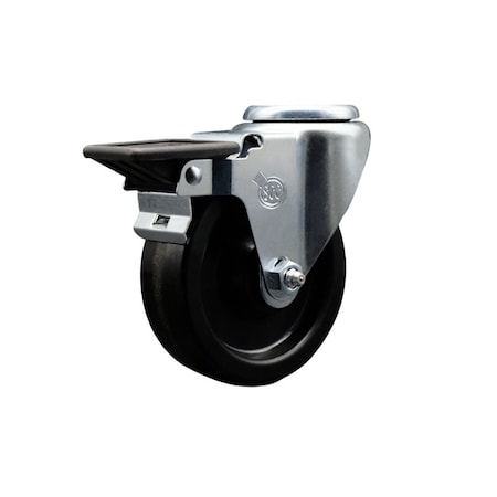 Service Caster 4'' Phenolic Wheel Swivel Bolt Hole Caster with Posi Lock Brake SCC-BH20S414-PHS-PLB